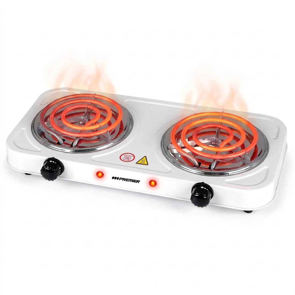 Estufa eléctrica de inducción Cocinova con sus dos zonas de calentamiento activas
